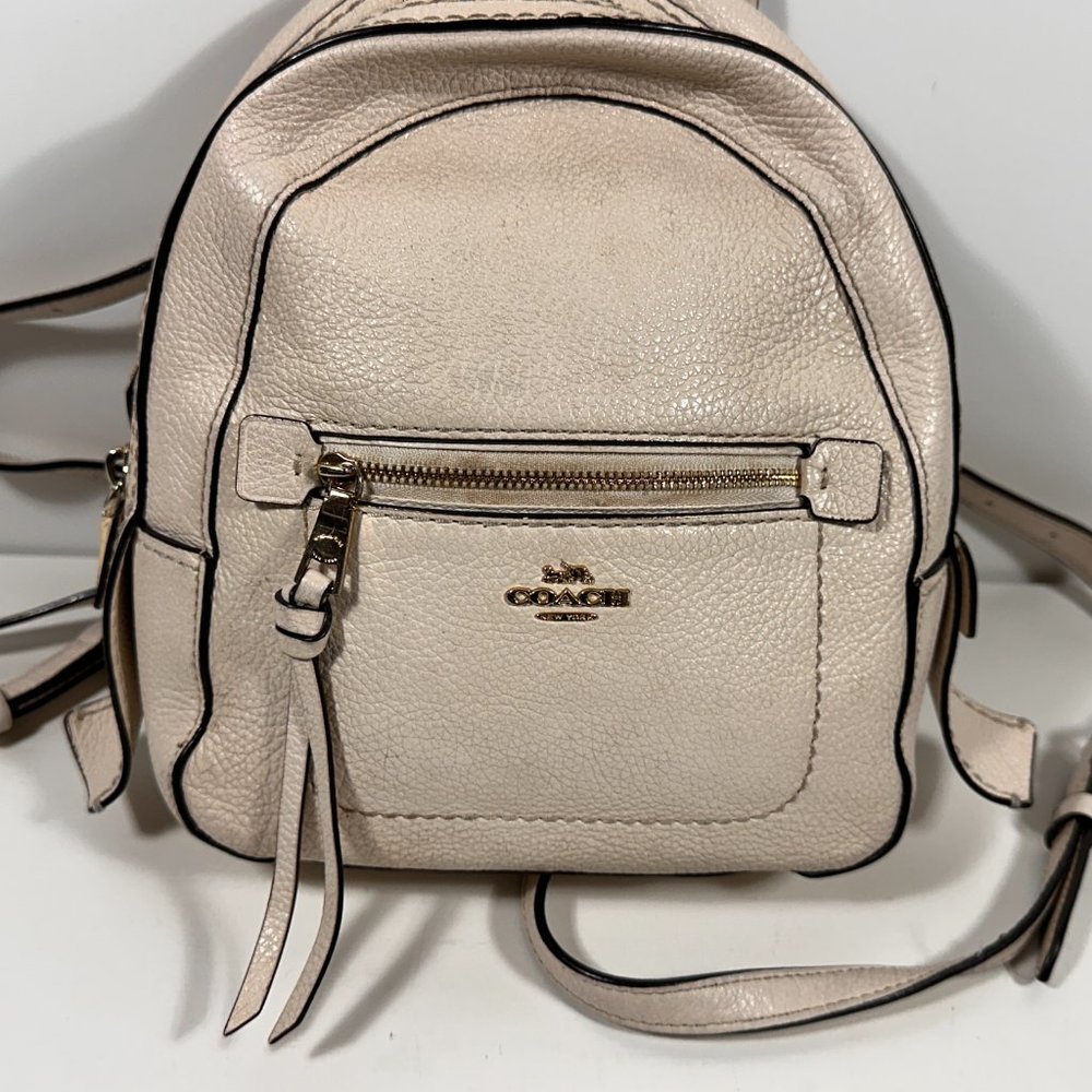Coach (F30530) Andi Cream White Leather Convertible Backpack - Picture 2 of 9